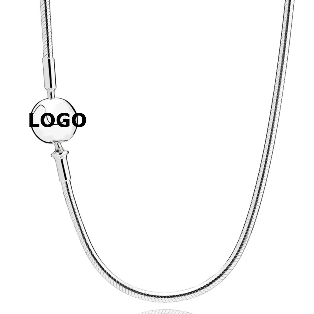 

925 Sterling Silver Necklace Sphere Clasp Essence Collection Necklace Bracelet of Women original Beads Charm sign logo Jewelry