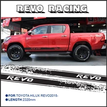 2pc free shipping hilux revo racing side stripe graphic Vinyl sticker for TOYOTA HILUX decals