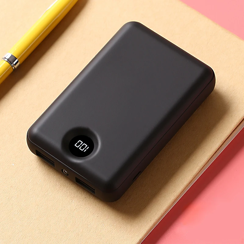 10000 мА/ч Мини Внешний аккумулятор со светодиодный 2 usb портами Быстрая зарядка внешний аккумулятор зарядное устройство для iPhone Xiaomi samsung