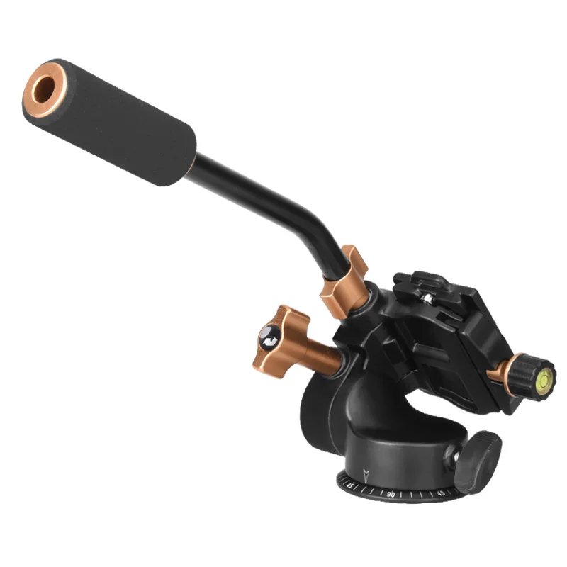 SOONPH Q08S Aluminum 3-Way Fluid Head Rocker Arm Video Tripod Ball Head for Canon Nikon Sony Fujifilm DSLR Camera Tripod Monopod