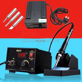 

110V 220V 967 Electric Rework Soldering Station Iron LCD Display Desoldering SMD M12 dropship