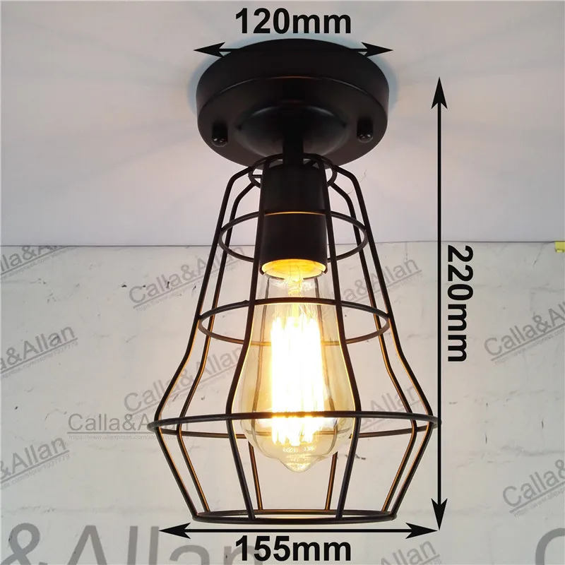 New Vintage Retro Edison Ceiling Light Bulb Iron Guard Wire Cage