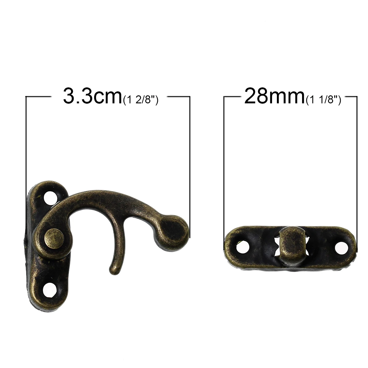 Jewelry Hook Box Latches Clasp For Box Lock Purse Lock Antique Bronze 3.3cm x 28mm ,50 Sets 2016 new