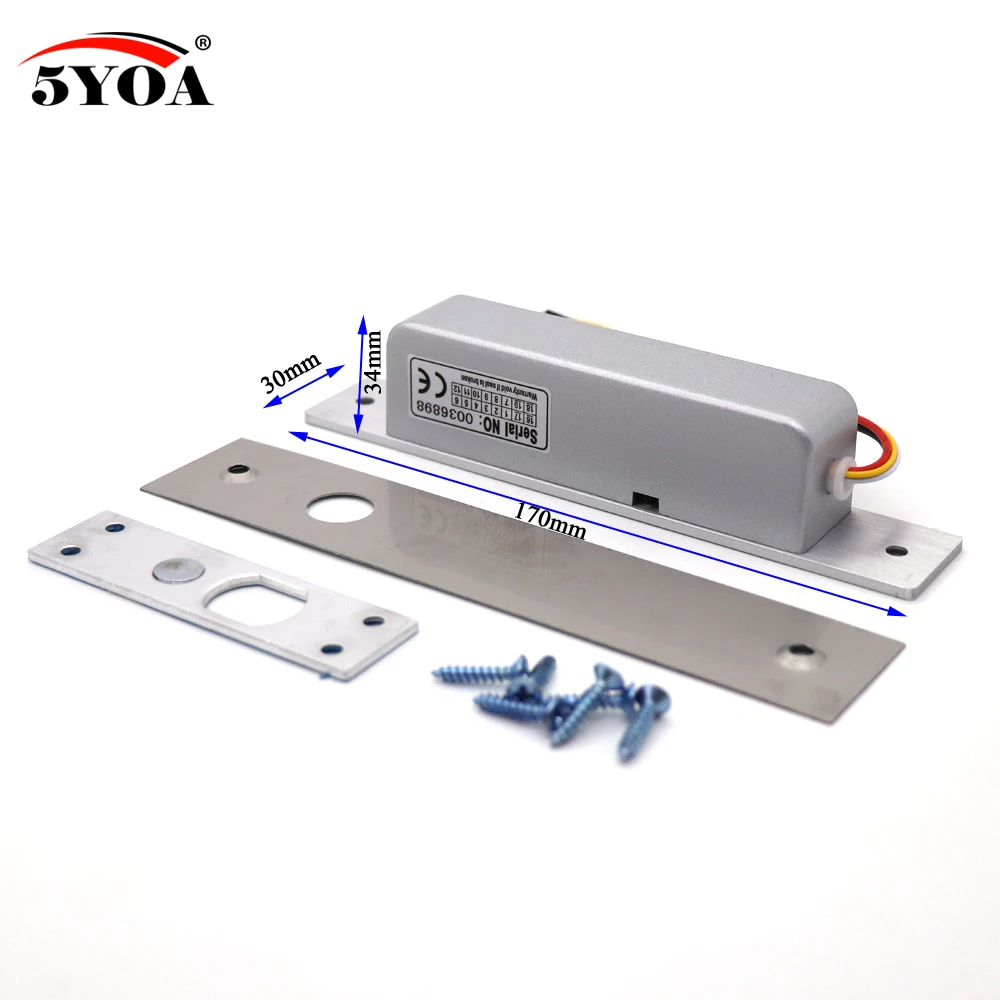 

Small High End Door Electric Bolt Mortise Lock for Door Lock Access Control DC 12V Stainless Steel NC Electronic