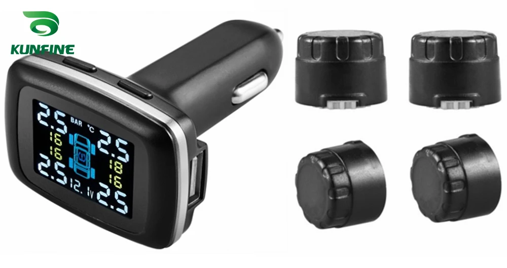 Умная Автомобильная TPMS система контроля давления в шинах прикуриватель цифровой