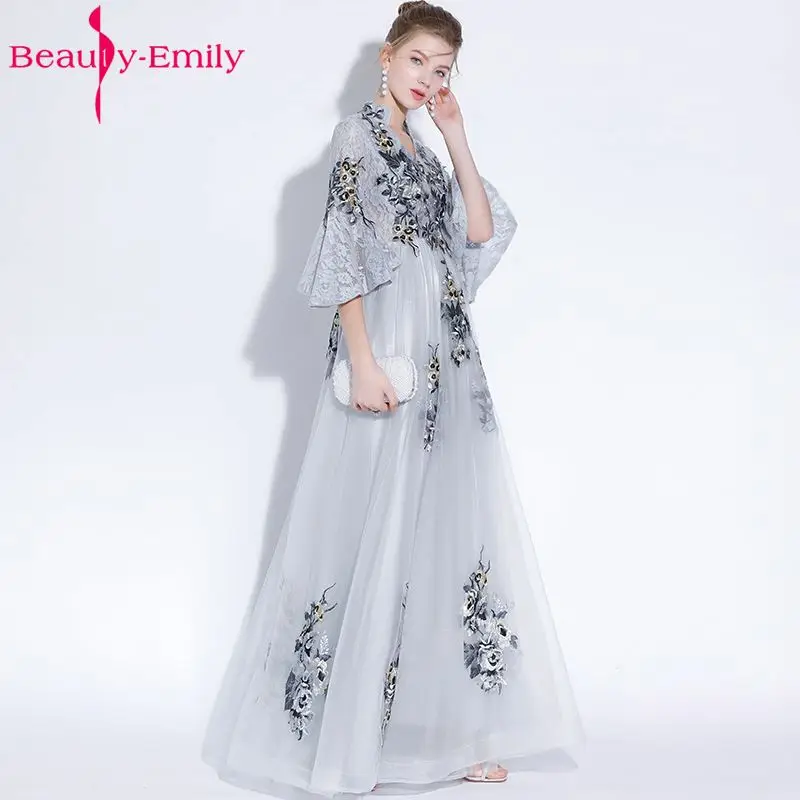 Beauty Emily New Banquet Prom Dress The Bride Simple Grey Lace Long Evening Party Dresses 2018 Robe De Soiree Beauty Emily New Banquet Prom Dress The Bride Simple Grey Lace Long Evening Party Dresses 2018 Robe De Soiree