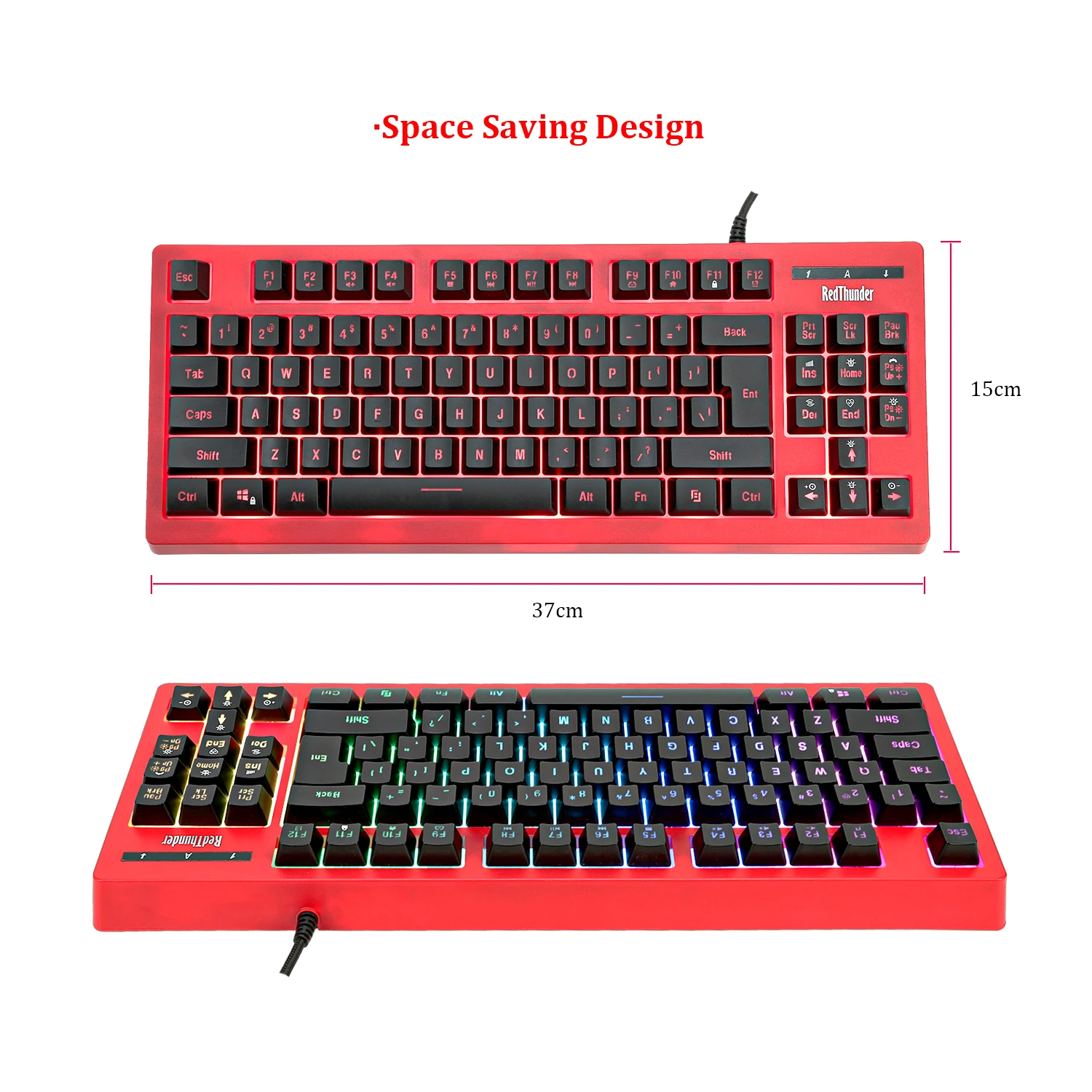 Проводная клавиатура RedThunder K870 с RGB подсветкой 87 клавиш USB|Клавиатуры| |
