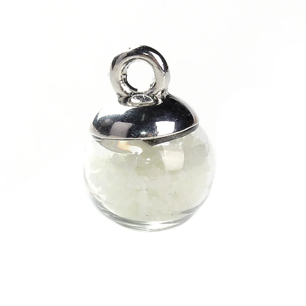 

DoreenBeads DIY Glass Charm Ball Pendant Transparent Multicolor Clear Glow In The Dark Findings 17mm( 5/8") x 12mm, 10 PCs