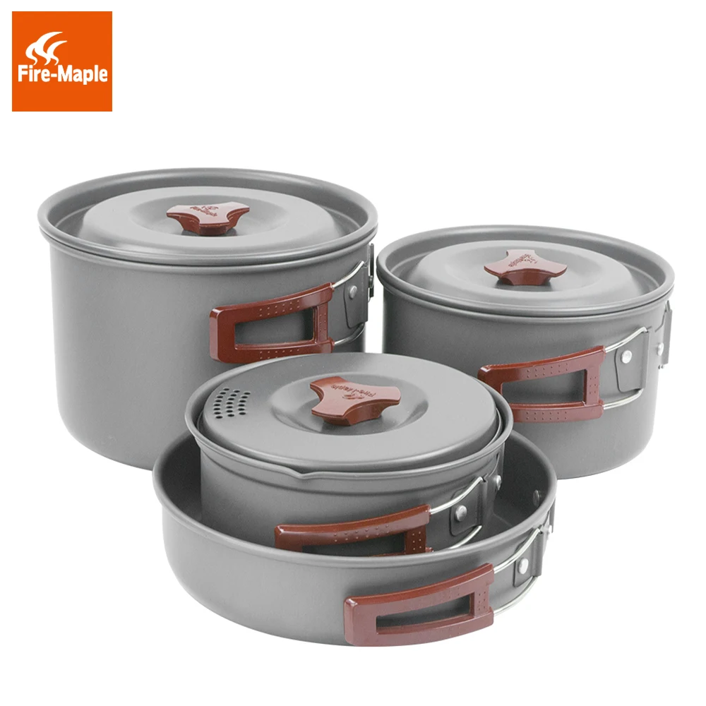 Fuego de arce de cocina 4-5 personas olla Panelas aluminio campamento utensilios de cocina Picnic al aire libre conjunto de cubiertos ser cocina FMC-206