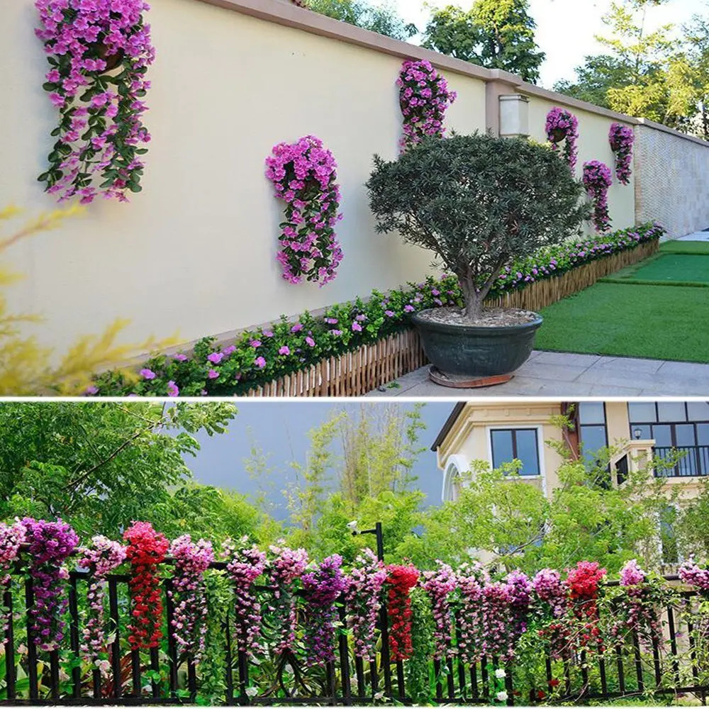 Artificial Violet Flower Wall Simulation Plant Fake Vine for Wedding Home Garden Balcony Wall Floral Decora 1/2Pcs /Lot Artificial Violet Flower Wall Simulation Plant Fake Vine for Wedding Home Garden Balcony Wall Floral Decora 1/2Pcs /Lot
