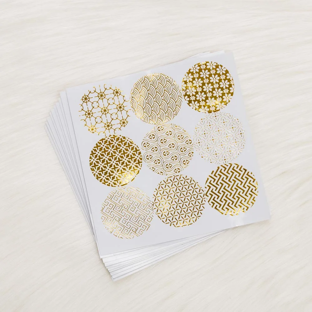 

10 Sheets Shiny Gold Design Baking Packaging Sealing Sticker Labels Gold Candy Bag Cookie Biscuits Nougat Adhesive