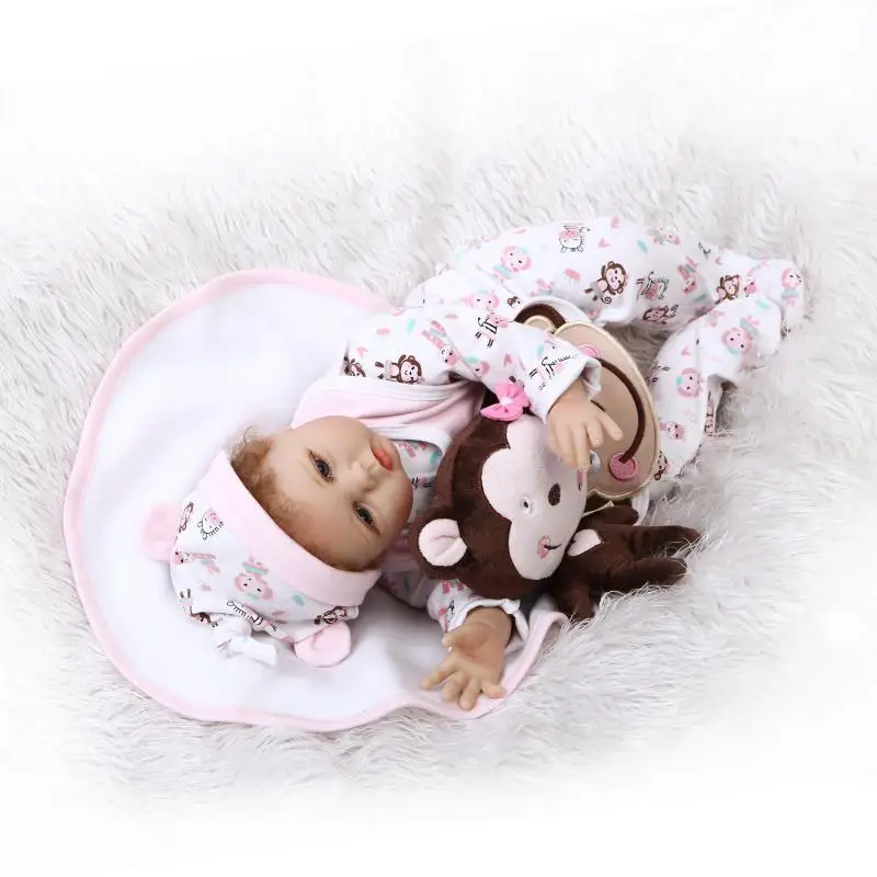55 см мягкие силиконовые возрождается детские игрушки куклы реалистичные играть дома новорожденных девочек младенцев со дня рождения