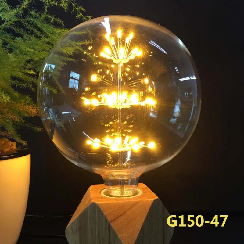 G150 звездного неба лампа светодиодный лампочка эдисона E27 110 V 220 V 3 W, стилизованные под языки пламени лампы энергосберегающие домашний