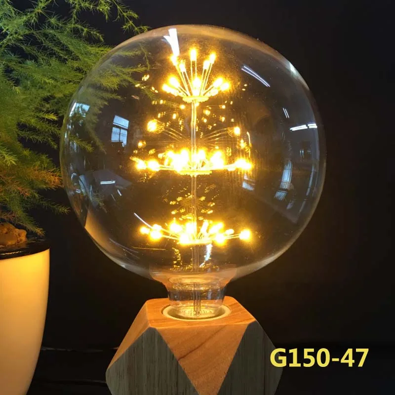 

G150 Starry sky lamp LED Edison Light bulb E27 110V 220V 3W Firework lamp Energy saving home Decor Christmas gift
