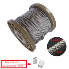 Wire-Rope Soft-Cable Pvc-Coated Clothesline-Diameter Transparent Stainless-Steel 3mm