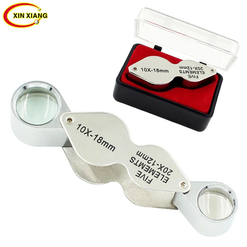 

Handheld Jewelry Magnifier 10X Foldable Jeweler Magnifying Glass 10X 20X Mini Pocket Magnifier Jewelry Loupe Lupa Free Shipping