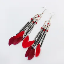 

Boho Earring Dangle Tassel Retro Vintage Trendy Cute Beaded Beads Long Chain Oorbellen Hangers Simple Orecchini Lunghi Oorbellen