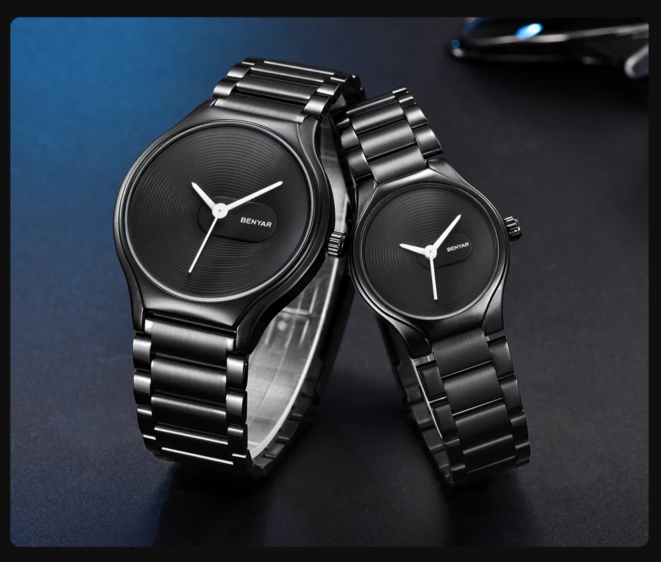 BENYAR брендовые модные женские часы из нержавеющей стали водонепроницаемые женские кварцевые часы Женское платье наручные часы для влюбленных подарок часы