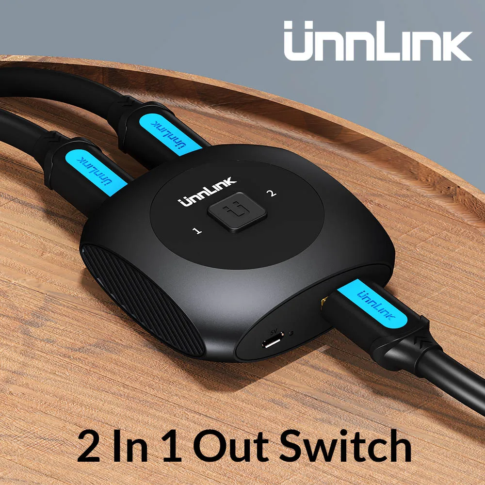 

Unnlink HDMI Bi-Direction Switch Splitter UHD YUV 420 4K/60H 2X1 2 In 1 Out for Computer TV Box Xbox one 360 PS3 PS4 Projector