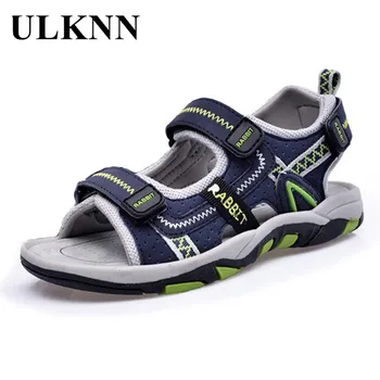

ULKNN Kids Shoes For Girls Sandals Boys Beach Sandal Children Shoe Open Toe Breathable Pig Leather sapato infantil menina