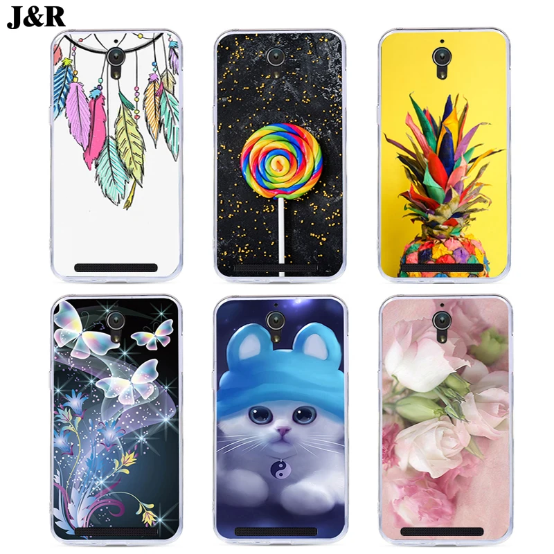 J&ampR Flower Phone Cover For ASUS Zenfone GO ZC500TG Z00VD 5.0'' Soft Silicone TPU Back 3D Cute Colorful Print Cartoon Cases |