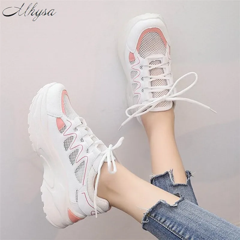 

Mhysa 2019 Women Sneakers Fashion Casual Shoes Woman Comfortable Breathable Mesh Female Platform Sneakers Chaussure Femme T462