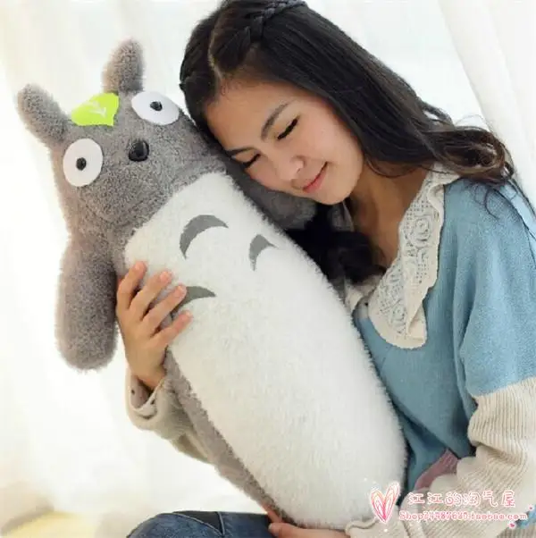 

about 80cm cartoon lovely cylindrical totoro plush toy soft throw pillow, birthday gift h846