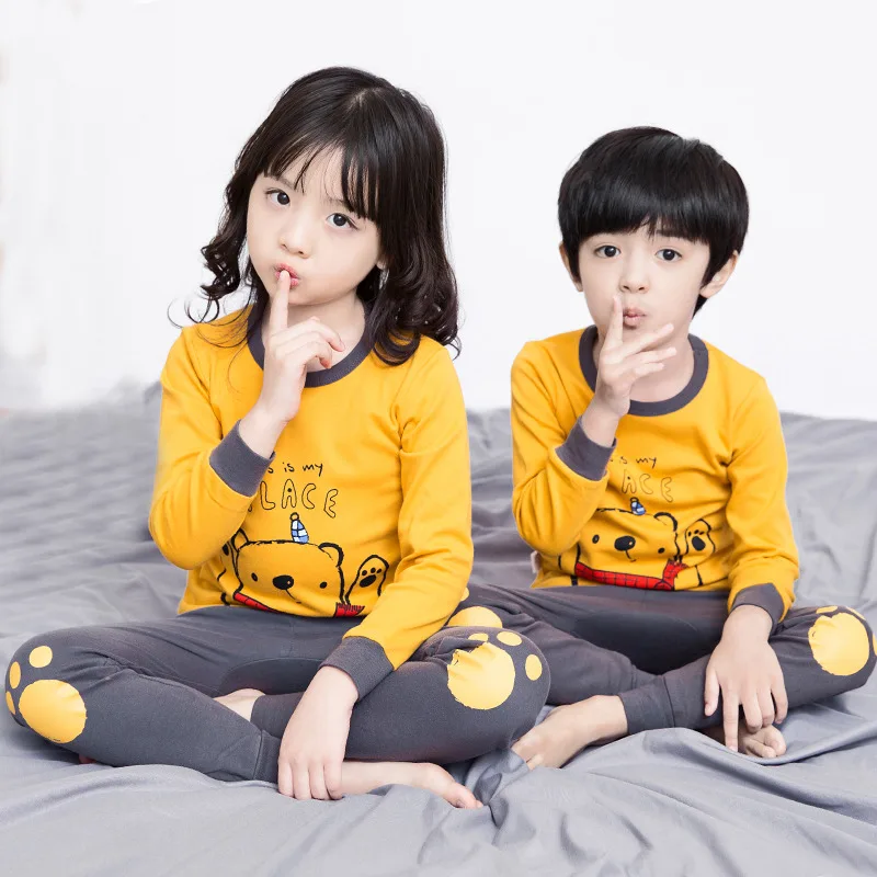 Зимняя детская Рождественская Пижама, хлопковая одежда для сна для ...