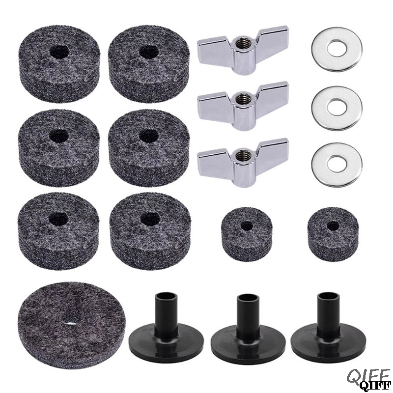 High Quality 18 pcs Drum washer cymbal sleeve felt Set Replacement Parts kit Accessories