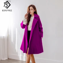 Размера плюс осень новое поступление модные женские туфли карман; Прочная и удобная обувь особого отложной воротник длинный рукав шерсть розовые пальто C91007R