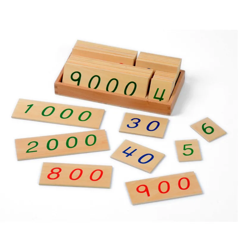  Baby Toy Wood Number Cards 1-9000 Montessori Math Preschool Early Childhood Education Kids Brinqued