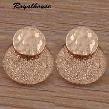 

Royalhouse Flash Resin Earrings Round Big Earring Zinc alloy Large Brinco Ear Brand Earrings Accessories Oorbellen Gift 2018