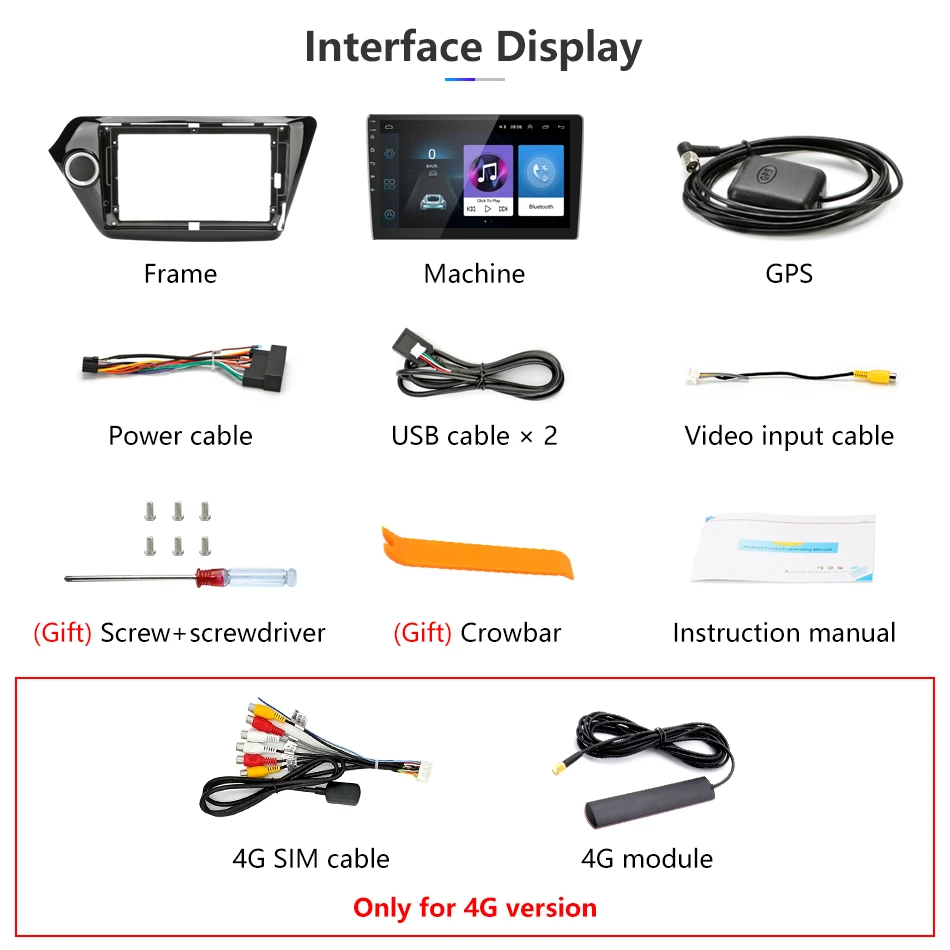 Clearance Jansite 9" Car Radio Multimedia Player for KIA RIO3 2011-2016 IPS Touch Screen 4G Android Rear View Camera WIFI Navigation 22