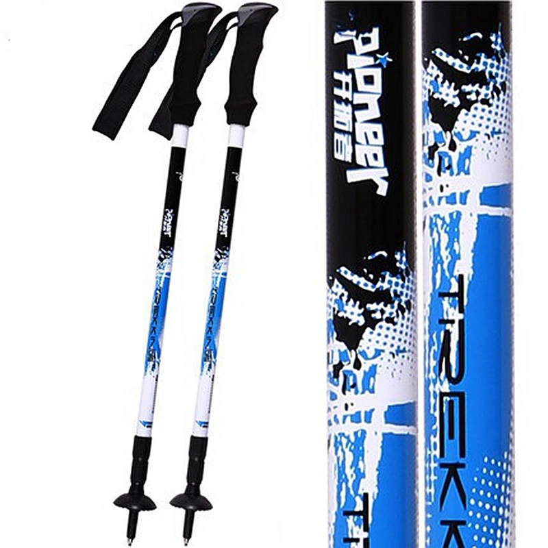 

2 Pcs Carbon Fiber Trekking Poles Ultralight Collapsible Walking Sticks Hiking Walking Poles External Lock Nordic Walk 3 Colors