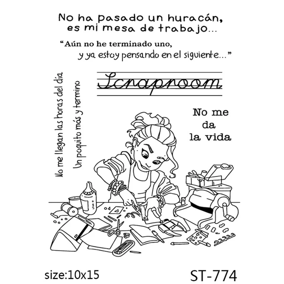 11*15 испанская девушка прозрачные штампы пуля журнал Силиконовое уплотнение для DIY Скрапбукинг штамп фотоальбом для изготовления карт 774