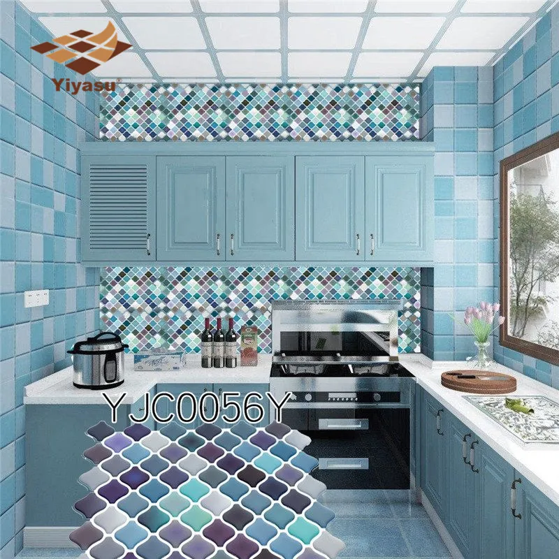 Mosaic Wall Tile Peel and Stick Self adhesive Backsplash DIY Kitchen Bathroom Home Wall Sticker Vinyl 3D