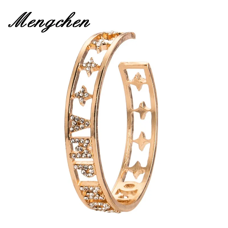 

Exaggerated Star AMP MOMACO Letter Name Elegant Initial Chokers Bracelet For Women Dazzling Letters Bracelet For Women