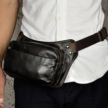 Масло воск поясная сумка из воловьей кожи сумка слинг груди пакет Ретро Натуральная кожа сотовый телефон чехол Карманный Кошелек сумка для мужчин Хип бум поясные сумки