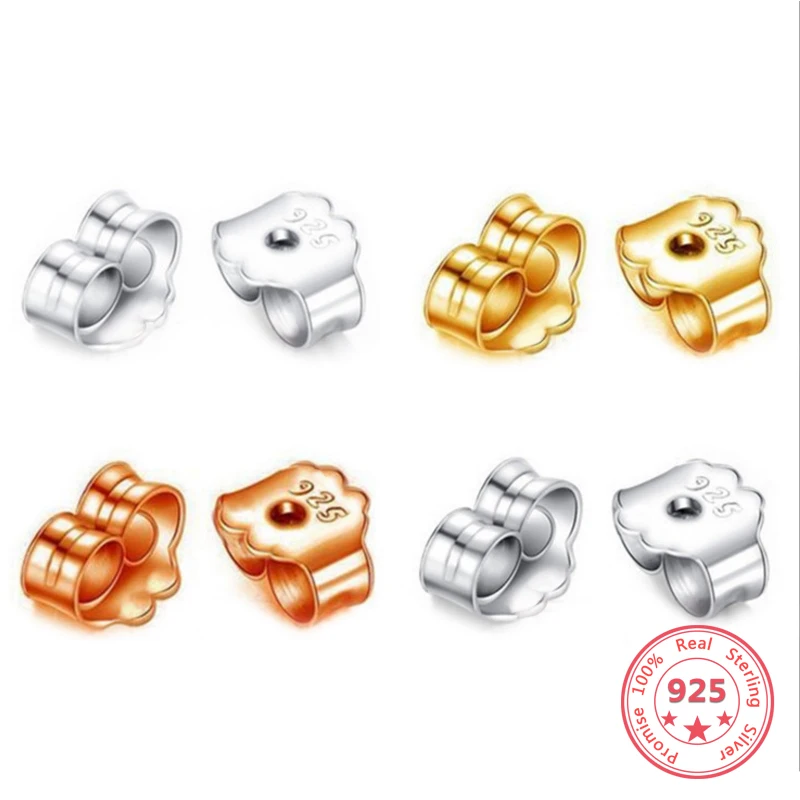 10pcs 925 Silver Color Butterfly Earrings Back Fit Stud Clasp Earring Stopper DIY Fashion Jewelry Findings | Украшения и