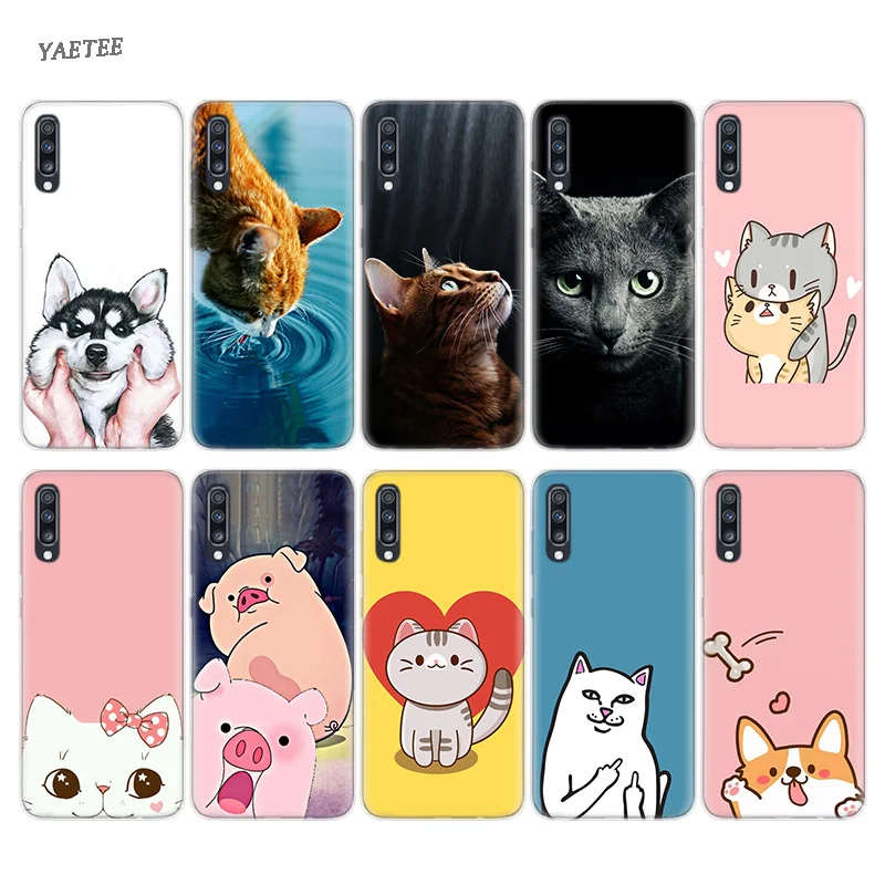 

Cartoon Cat Cute Mouse Pig Cats Dog Case For Samsung Galaxy S10 Plus M30 A50 A30 A70 A40 A40S M20 M10 A10 A20 A60 A80 A90 A20E