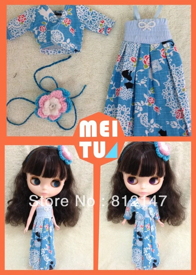 Юбка для куклы Blyth 2 - Цвет: blue