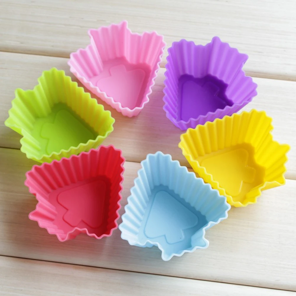 

12pcs Silicone Cupcake Molds Reusable DIY Cupcake Liners Non-Stick Baking Cups For Muffin Chocolate Soap (Random Color)