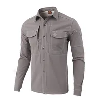 ESDY брендовая уличная Мужская Спортивная футболка, теплая рубашка с длинным рукавом, хлопок, свободная, дышащая, не износится, Рабочая Рубашка карго