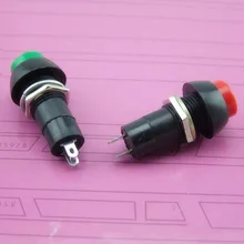 12MM Mounting Hole PBS-11 Push Button Switch Auto-lock Red/ Green DIY Switch Electronic Switches Components Accessories