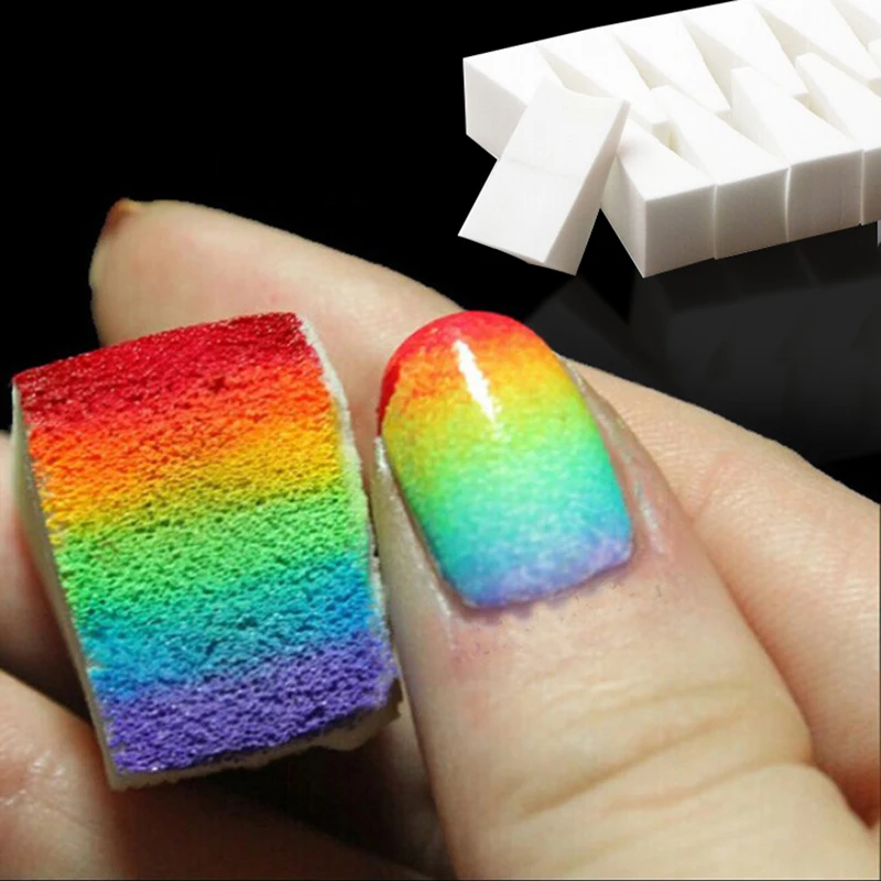 

24Pcs Soft Triangle Nail Art Transfer Sponge Gradient Coloring Stamping Stamper Painting Image Stamp Foam Polish Gel UV Tool New