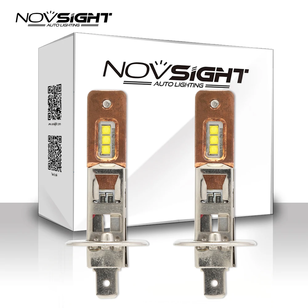 

NOVSIGHT H1 Led Headlight Bulbs Car Head Light 1800LM 12V 60W 6000k With ZES LED Chips Bulb Auto Led Light Headlight Fog Lamps