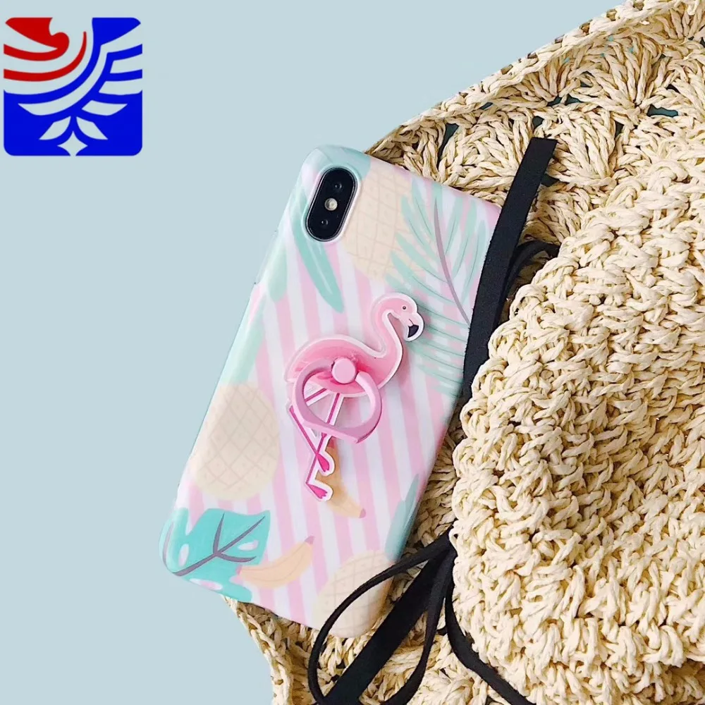 PEEPING Retro lovely Fantasy flamingo phone case Anti-fall for iPhone 6 6s 7 8 Plus X XR XS MAX silicone soft case06