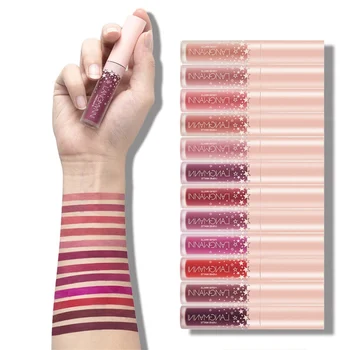 

langmanni 12 Colors Matte Sexy Red Tint Lipgloss Lipstick Long Lasting Waterproof Lip Gloss Liquid Lipstick Batom Lips Makeup
