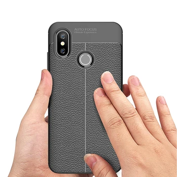 

50pcs Armor Silicone Luxury Litchi Pattern Case For Xiaomi Mi 9 8 SE Max 3 Mix 3 Note 3 Play Shockproof Protection Back Cover