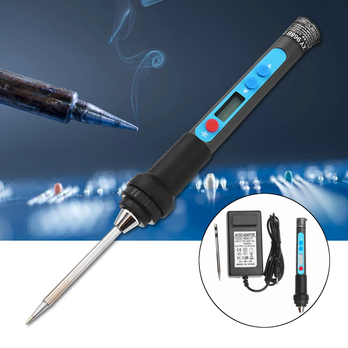 

DC 12V 40W LCD Adjustable Temperature Electric Soldering Iron Set Welding Solder Station Heat Pencil Repair Tool Kit